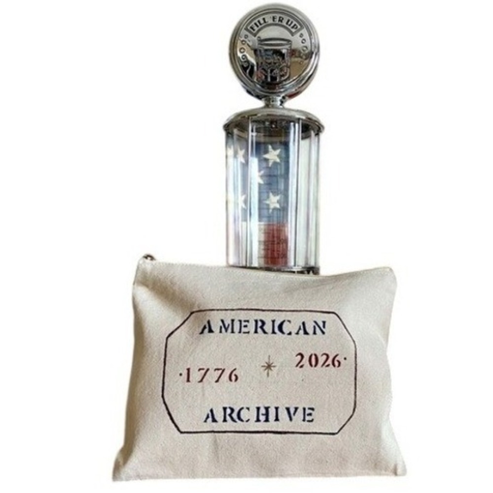 American Archive Leisure Pouch Canvas Travel Pouch Handpainted Americana